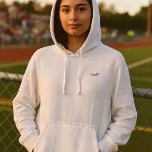 Hollister California White Fleece Pullover Hoodie Small